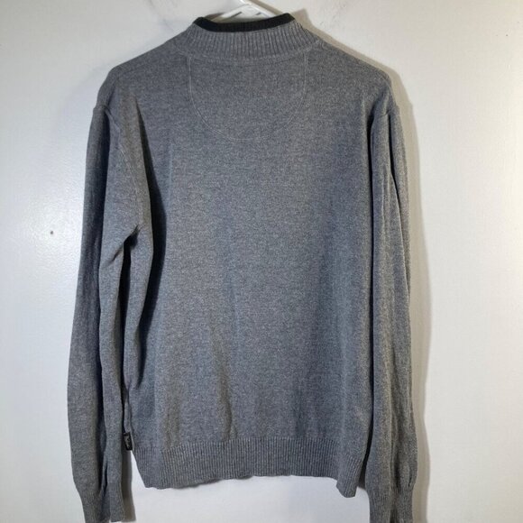 Mens Woolrich 1/4 Zip Wool Blend Sweater Gray M Cotton Nylon Wool - Picture 2 of 7